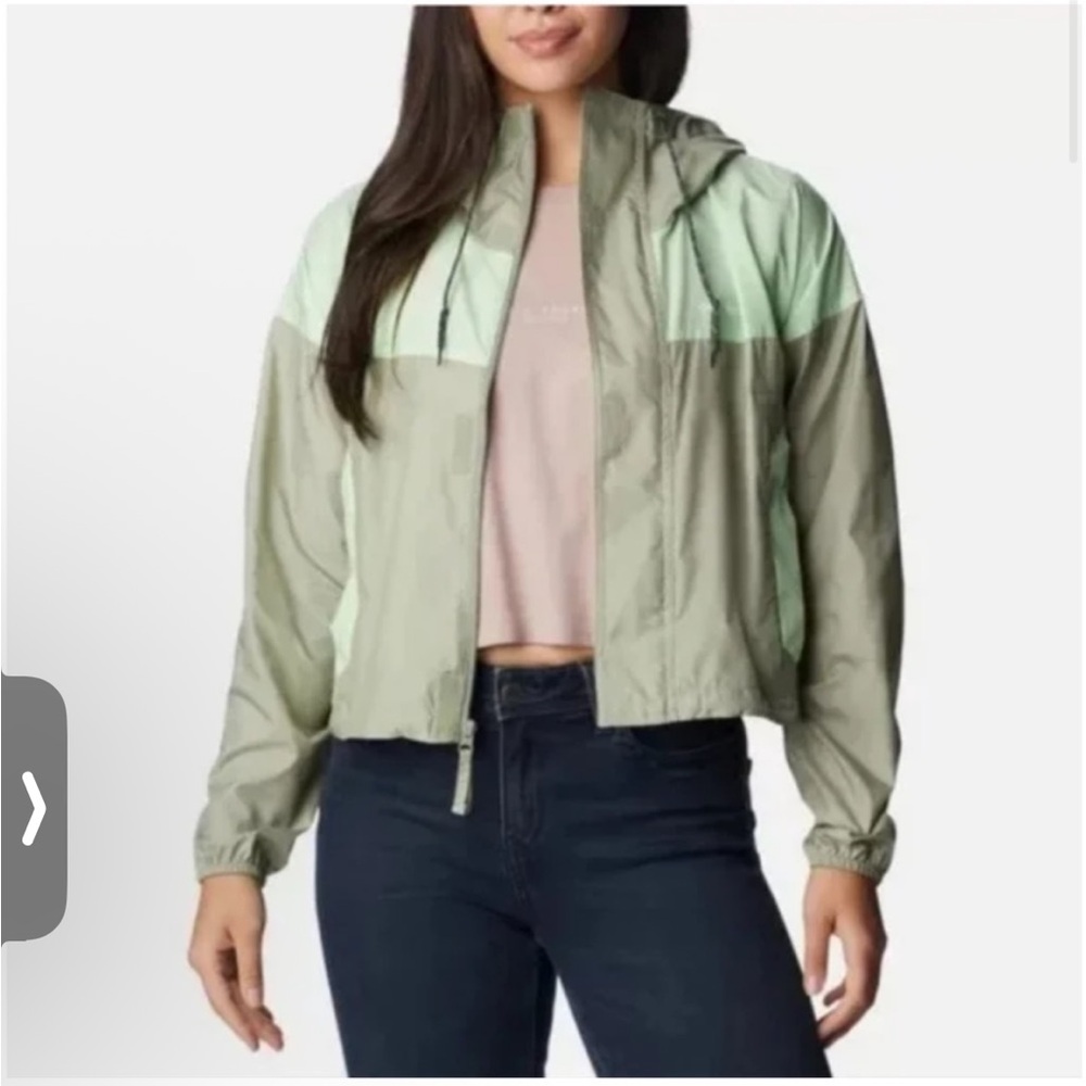 🆕 Women's Columbia Flash Challenger Cropped Windbreaker - Size L NWT